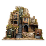 Presepe paesaggistico napoletano artigianale 78X70X50