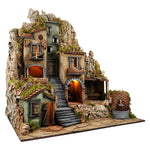 Presepe paesaggistico napoletano artigianale 78X70X50