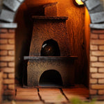 Presepe paesaggistico napoletano artigianale 78X70X50
