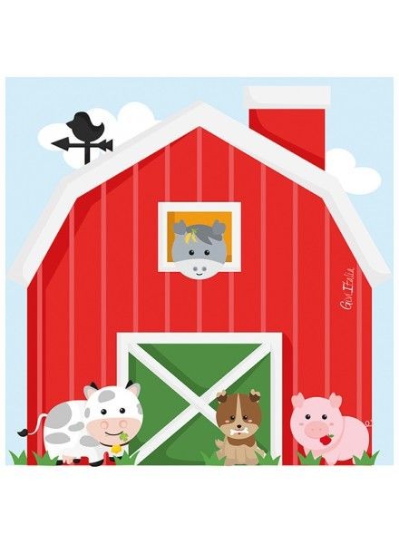 Tovaglioli di carta 33cm Happy Farm 16pz