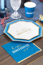 Tovaglioli di carta 33cm Happy Birthday Blu 16pz
