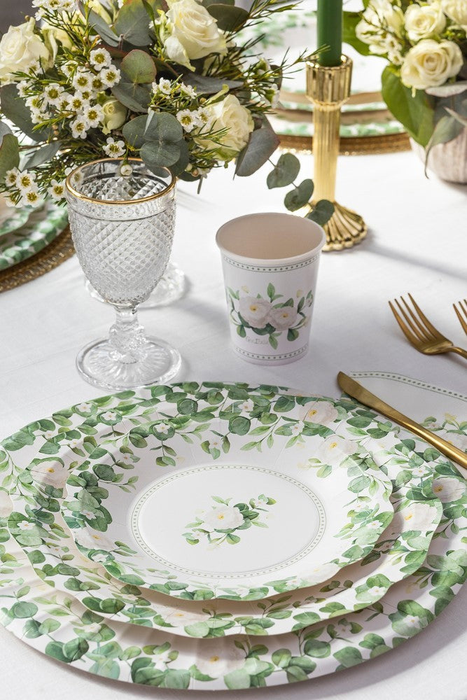 Piatti di carta 21cm Romantic Green 8pz