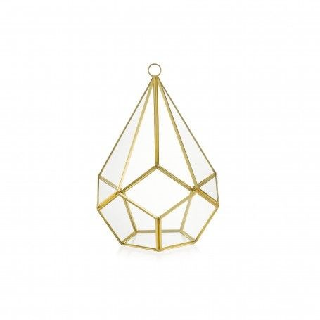 Porta Confetti Terrarium Penta D.17*17 H 25 Metal Gold