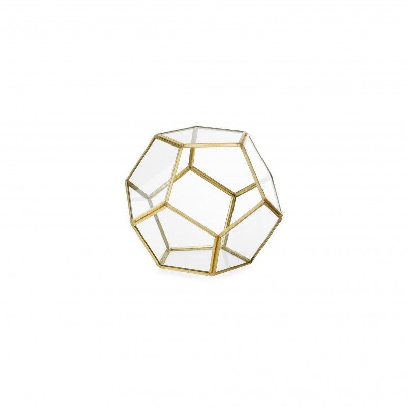Terrarium Penta D.17*17 H 14 METAL GOLD
