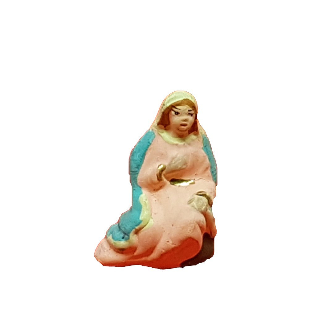 Pastore statuina Madonna 4cm di terracotta per presepe