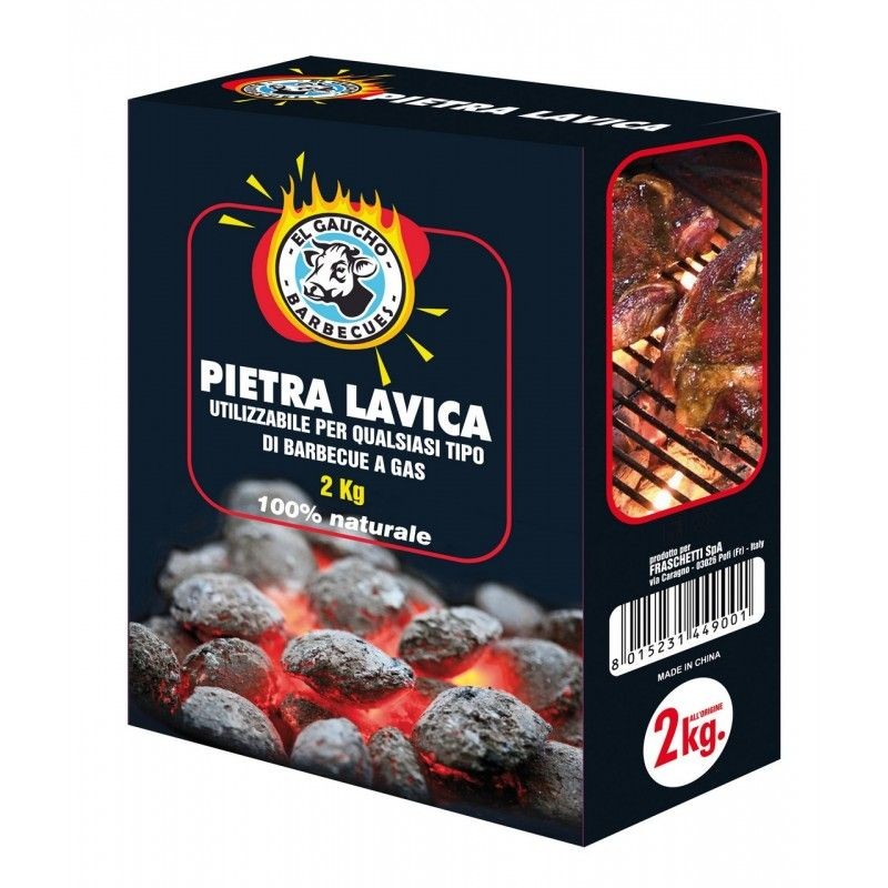 Pietra lavica per barbecue a gas 100% naturale confezione 2kg