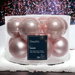 Sfere Palline in vetro smalto, mix opaco D.5cm rosa cipria