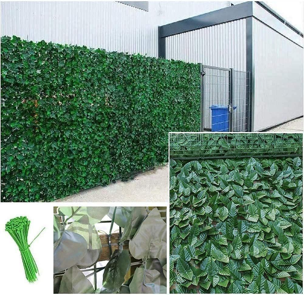 Siepe Finta Foglie Edera Siepe Artificiale Rotolo Recinzione 1x3 mt