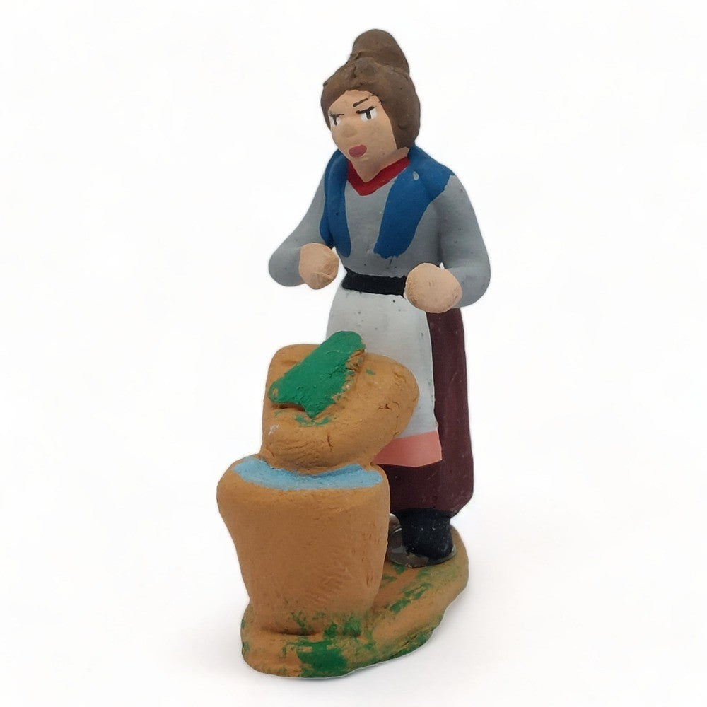 Pastore statuina Lavandaia 4cm di terracotta per presepe