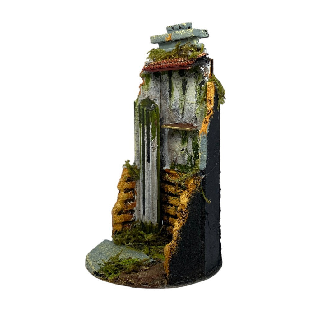 Tempio presepe 10x20 cm con finestra in sughero per campana