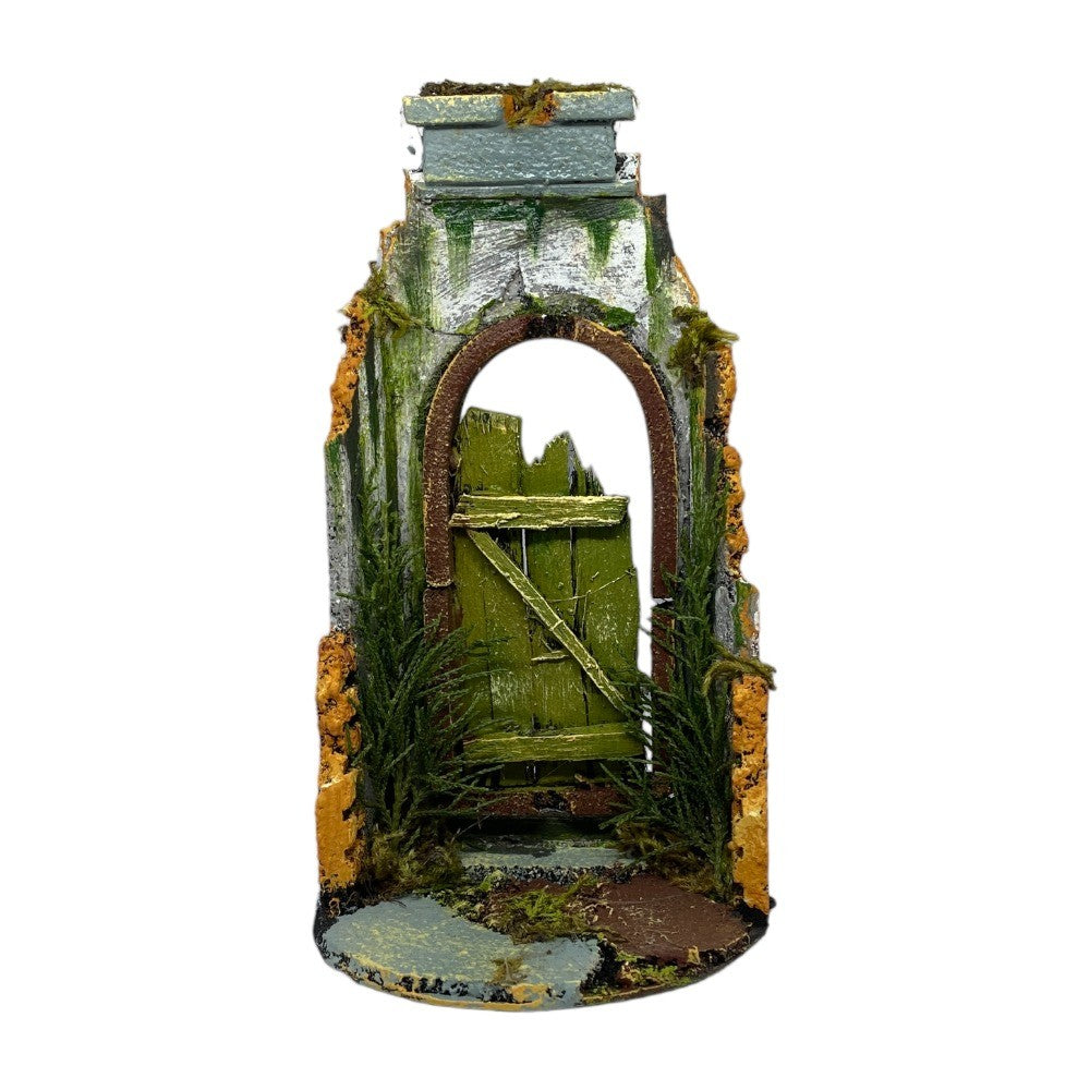 Tempio presepe 10x20 cm con porta in sughero per miniatura