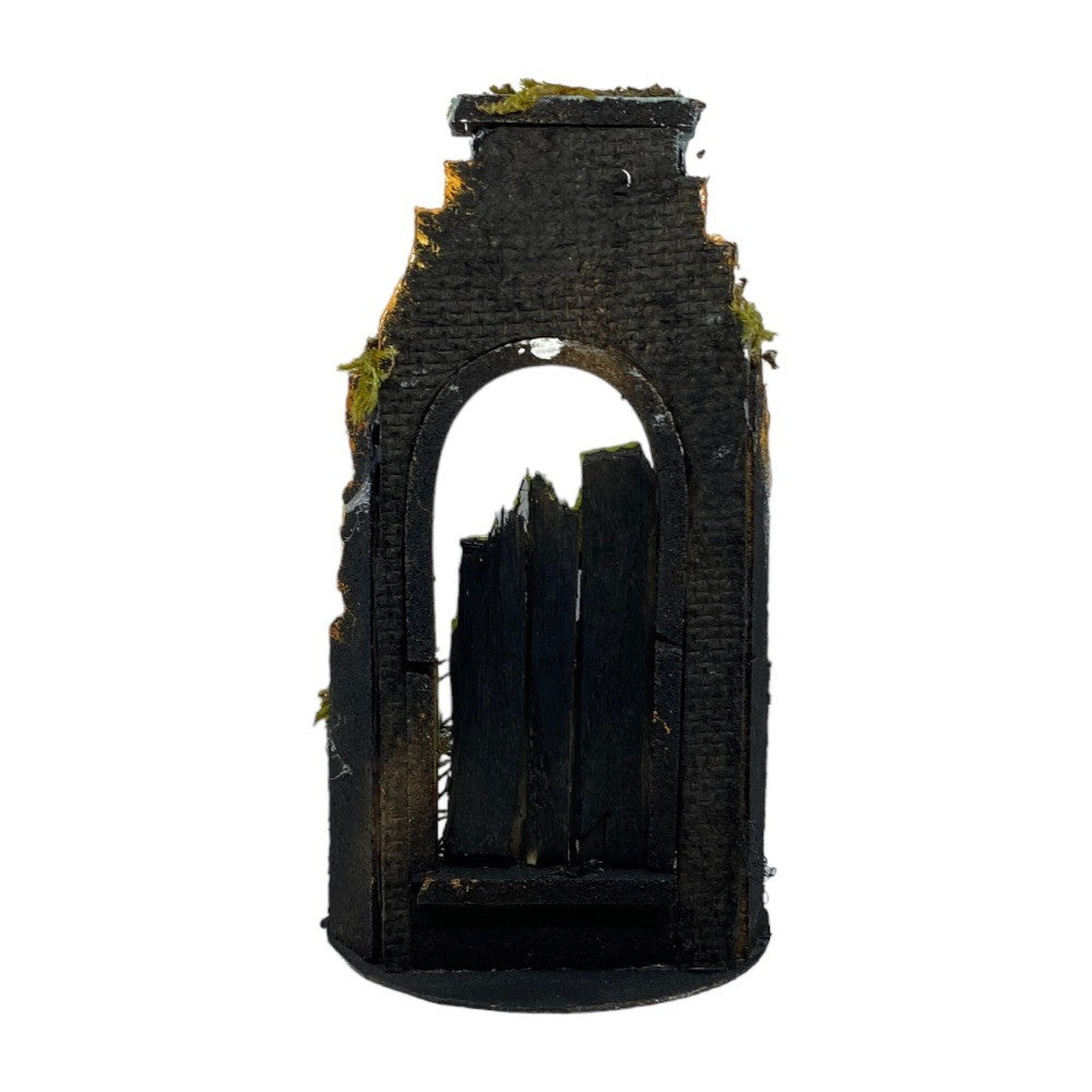 Tempio presepe 10x20 cm con porta in sughero per miniatura