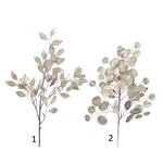 Ramo con foglie champage glitterate 2 modelli assortiti