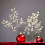 Ramo con foglie champage glitterate 2 modelli assortiti