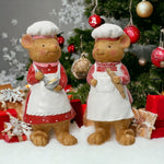 Topini in poliresina a tema pasticceria di babbo natale 1 PZ