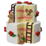 Torta in poliresina con topini a tema pasticceria di babbo natale 14x15