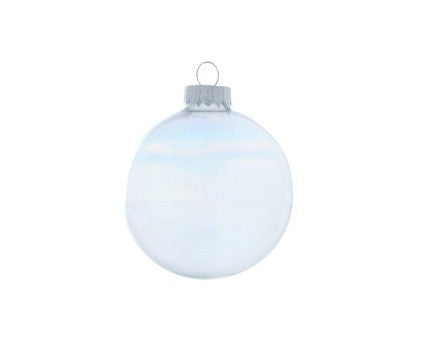 Sfere palline 80 mm iridescente in vetro per albero 16 pz