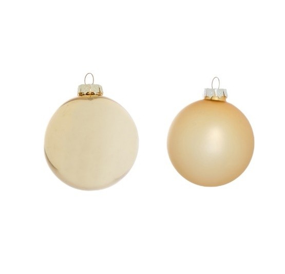Sfere palline 100 mm oro in vetro per albero 12 pz