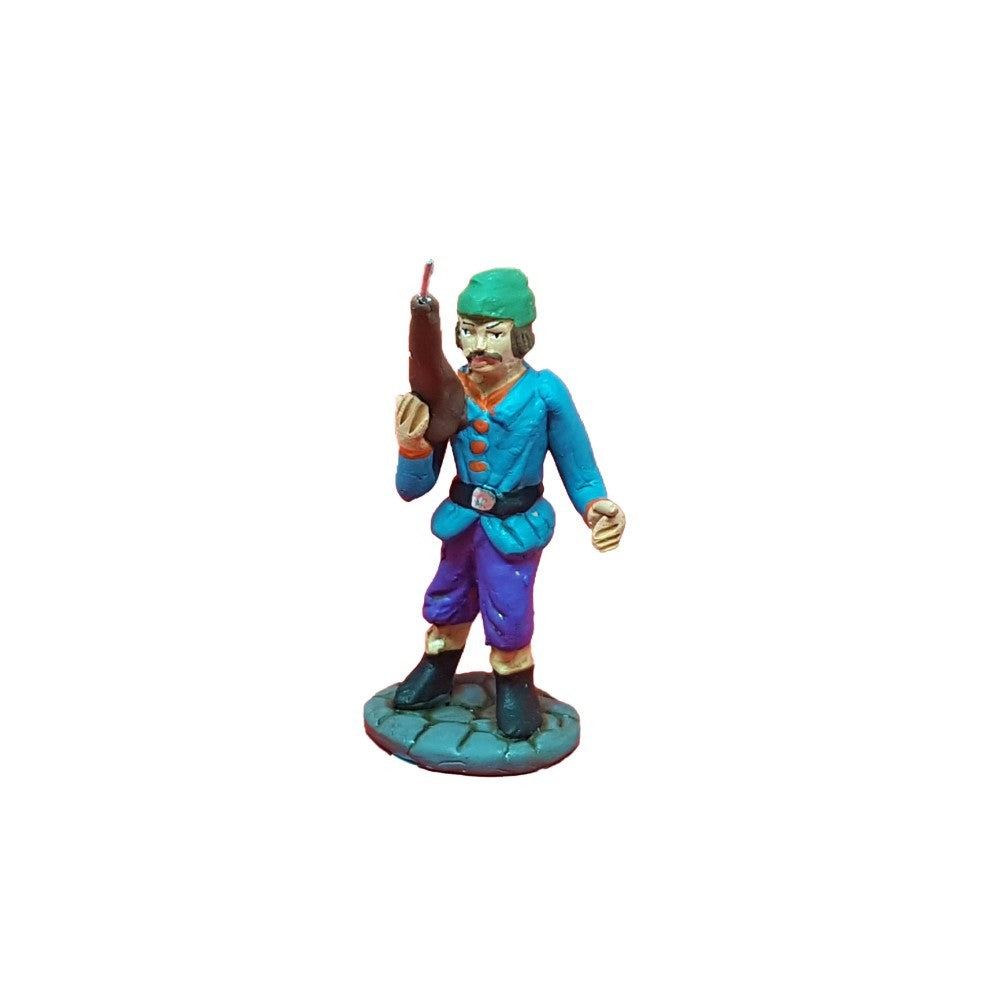 Pastore statuina Cacciatore 7cm di terracotta per presepe