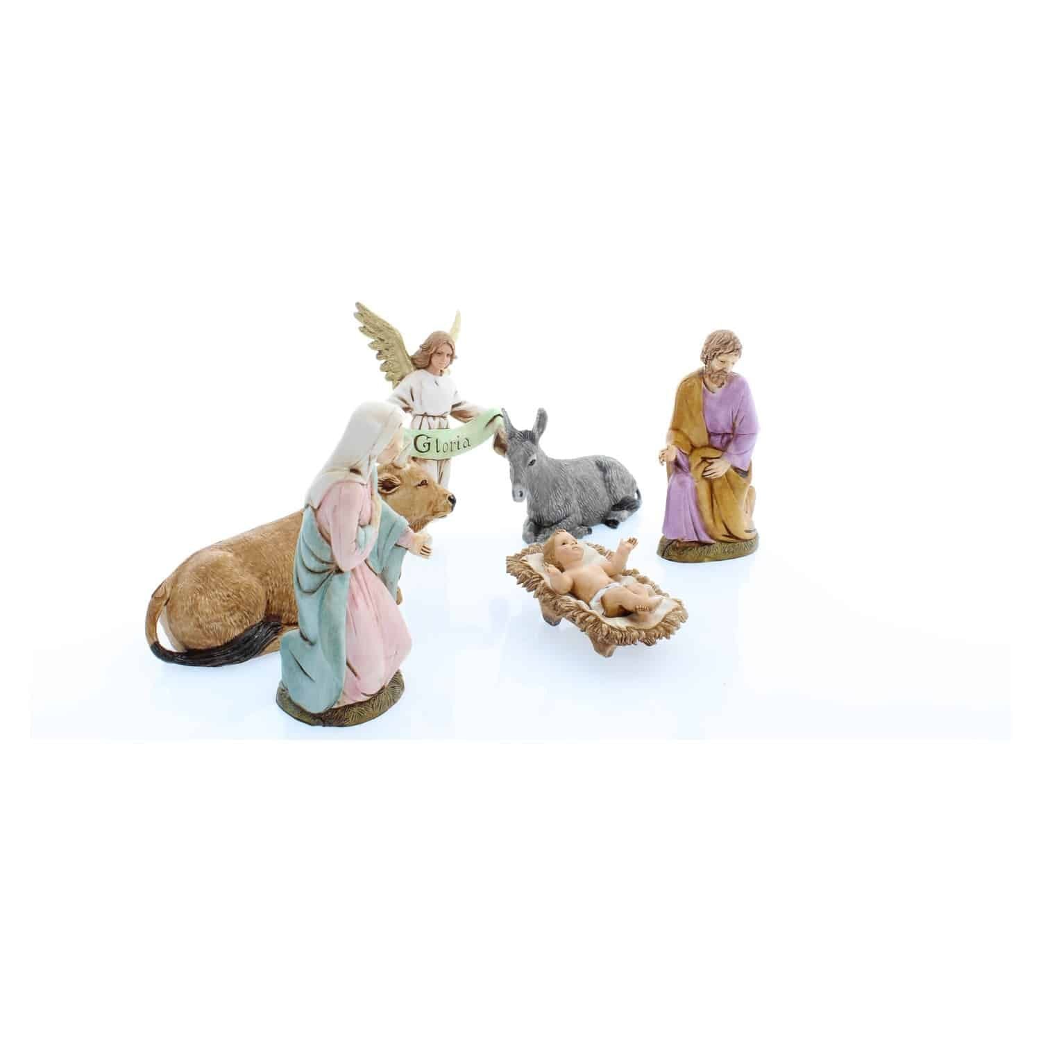 Pastore statuine Natività 12 cm di plastica Moranduzzo 6 Pz per presepe