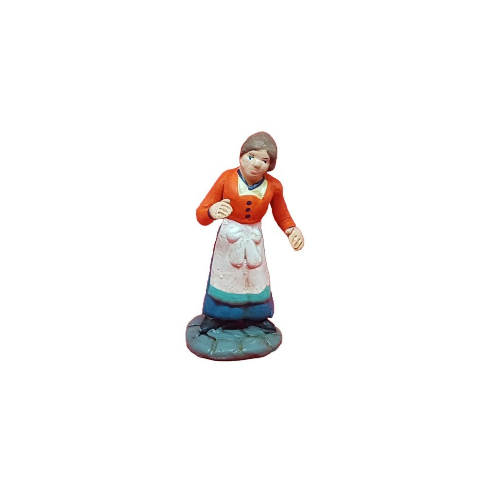 Pastore statuina Donna senza nulla in mano 7cm di terracotta per presepe