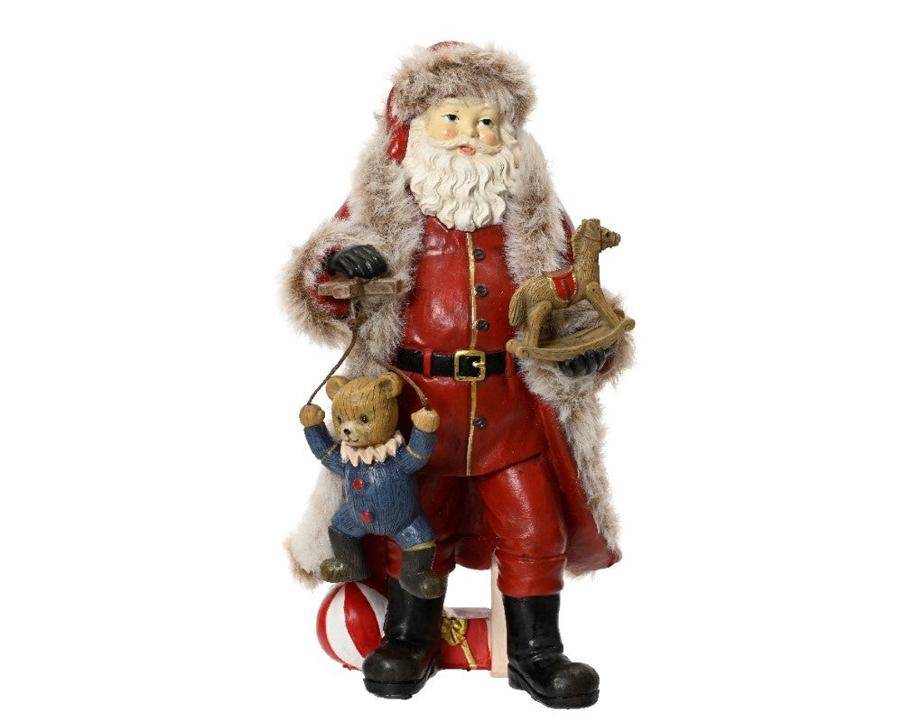 Pupazzo regalo Babbo Natale in poliresina 22cm