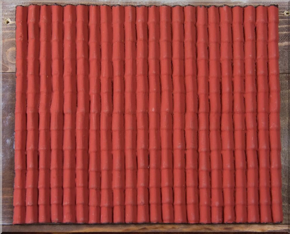 Pannello plastica sottile tetto tegole colorato rosso 20x16 cm