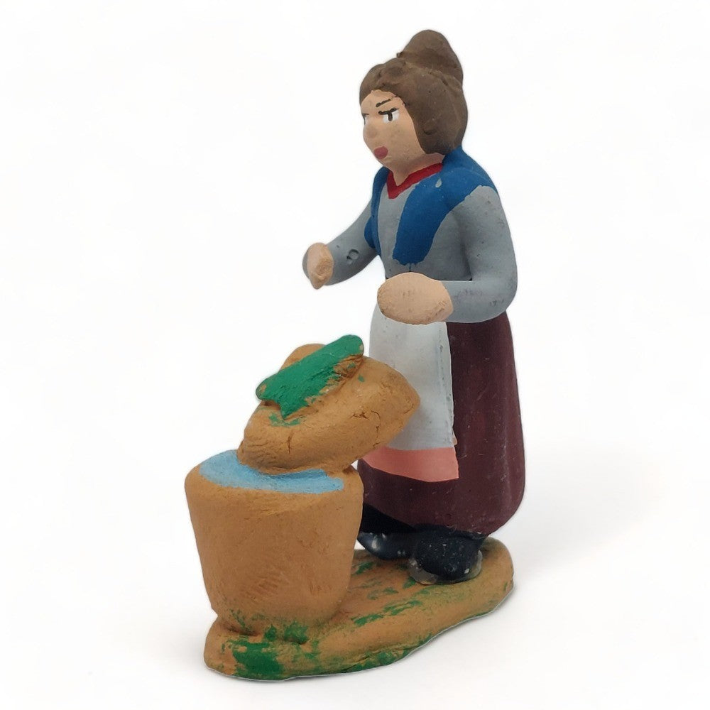 Pastore statuina Lavandaia 4cm di terracotta per presepe