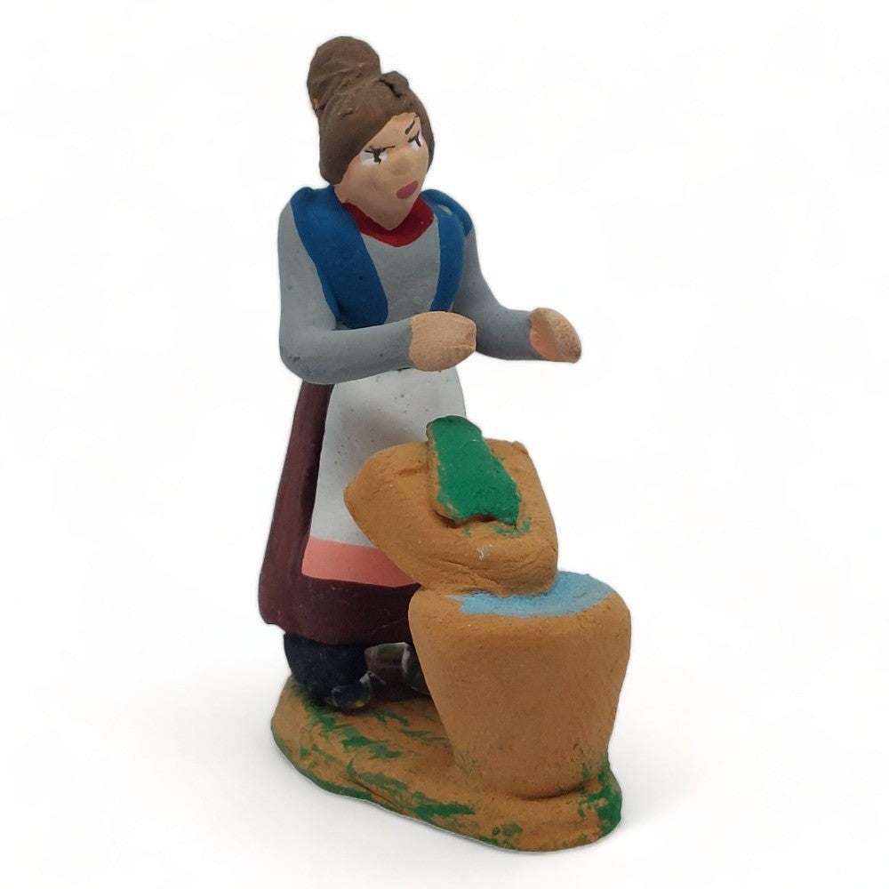 Pastore statuina Lavandaia 4cm di terracotta per presepe