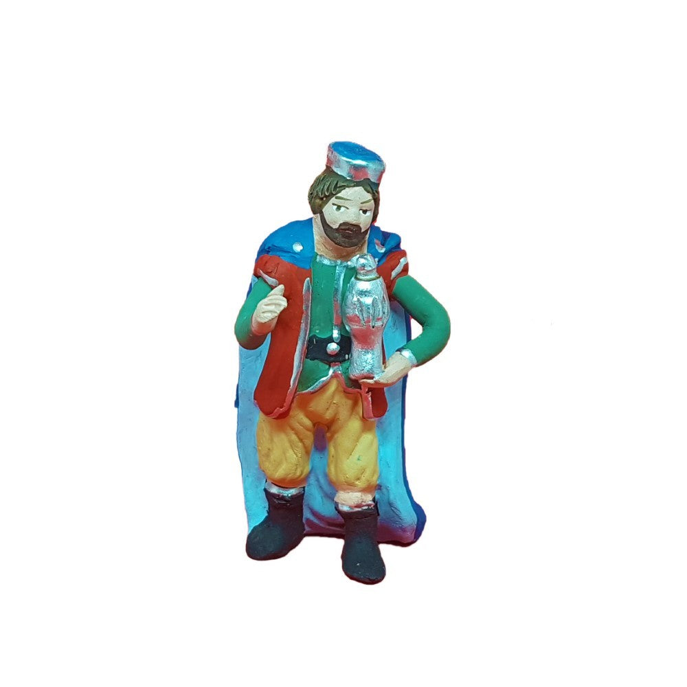 Pastore statuina Magio Blu 10cm di terracotta per presepe
