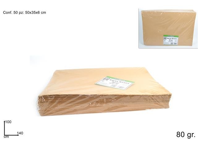 Foglio di carta regalo color avana 100x140 80 gr