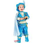 Costume vestito di carnevale Principino Azzurro in velluto da 0 a 3 anni