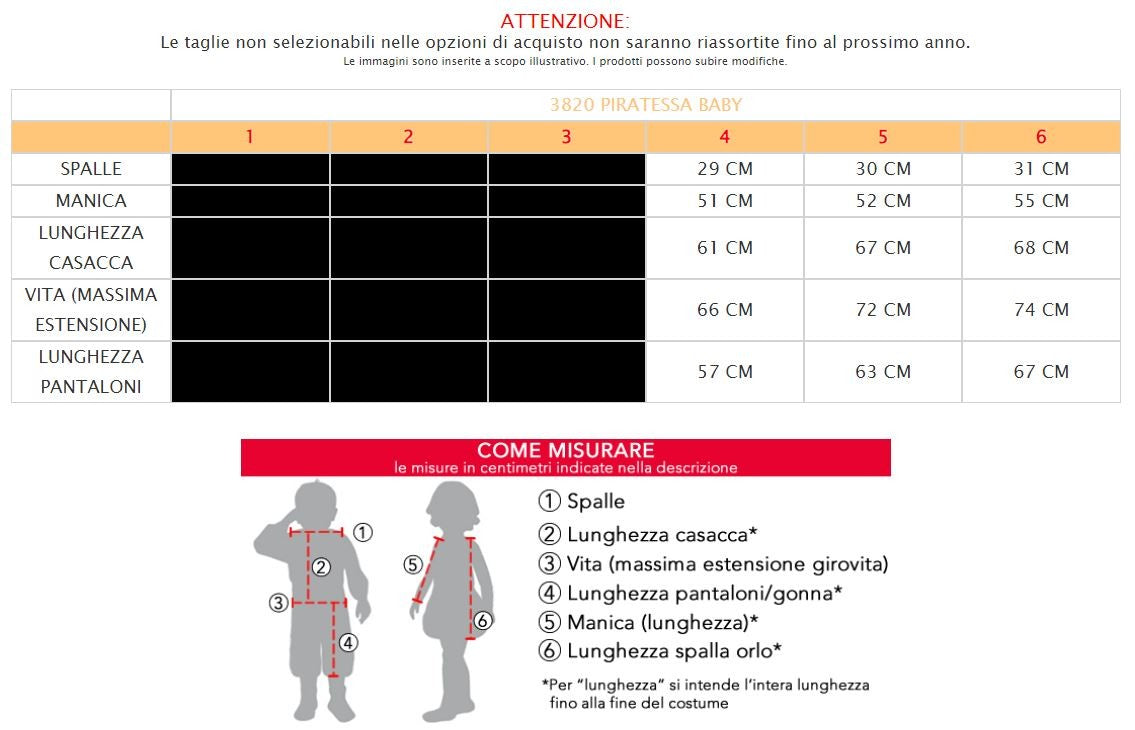 Costume vestito di carnevale da 4 a 6 anni