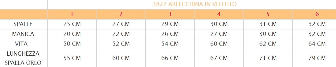 Costume vestito di carnevale Arlecchina bimba da 1 a 6 anni