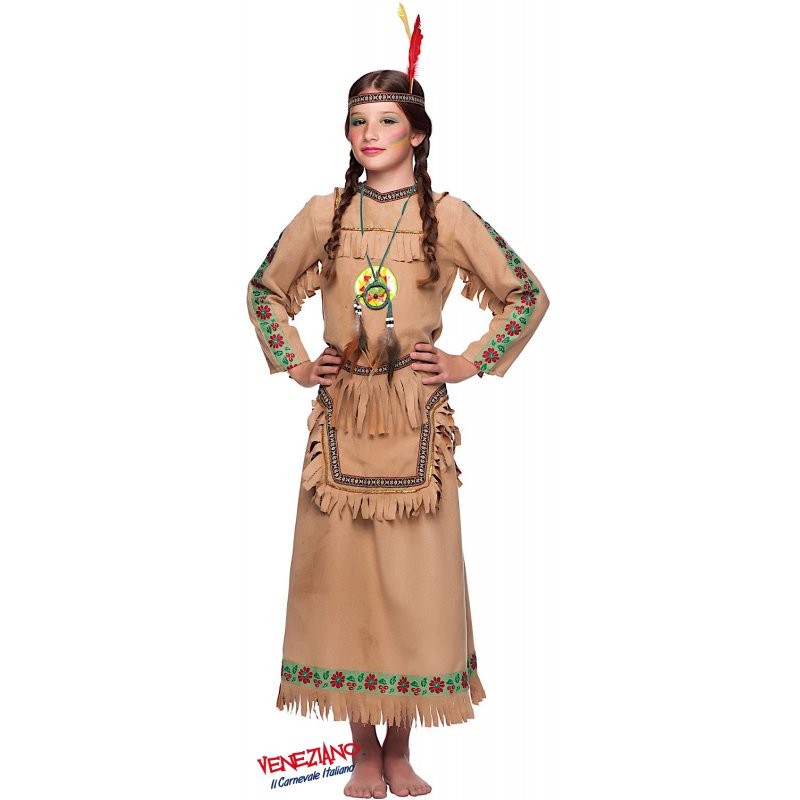 Costume vestito di carnevale Indiana 11 - 12 anni