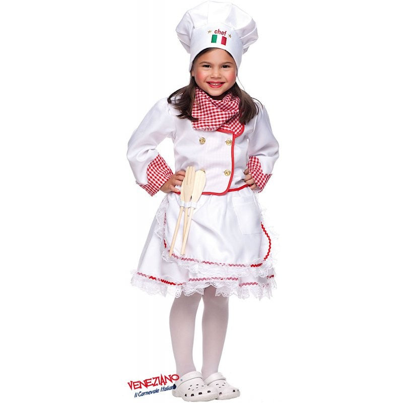 ostume vestito di carnevale Cuoca da 7 a 10 anni