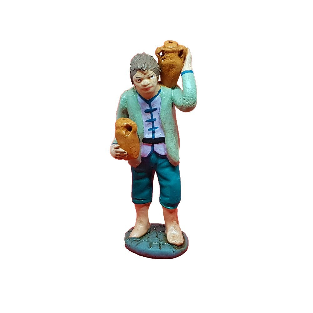 Pastore statuina Uomo con brocca 10cm di terracotta per presepe