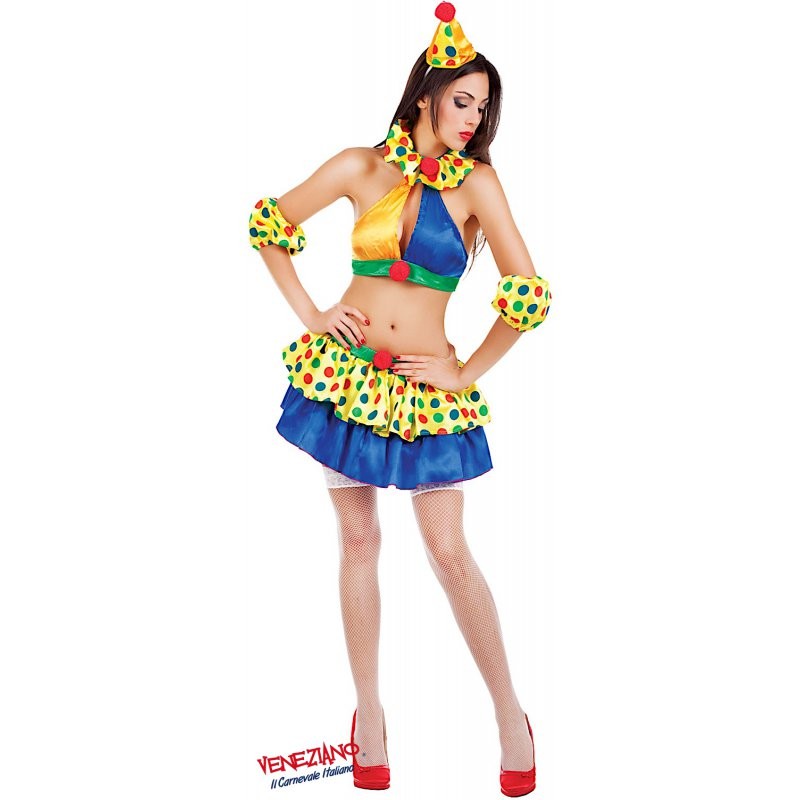 Costume vestito di carnevale Pagliaccetta da S a L