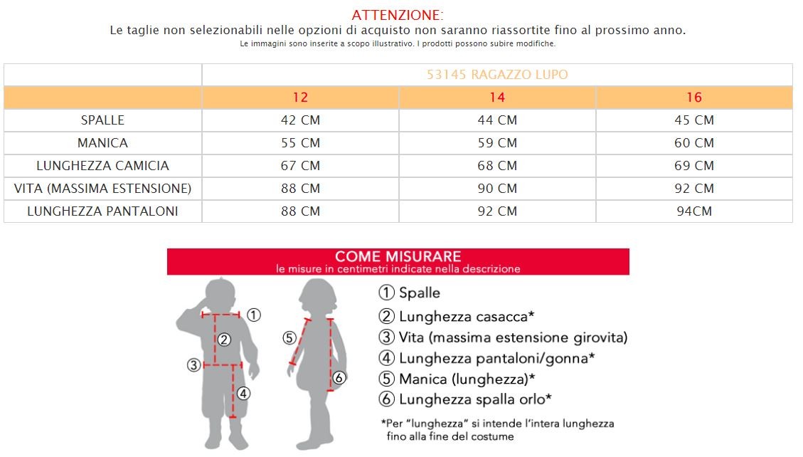 Costume vestito di carnevale Ragazzo Lupo da 12 a 16 anni