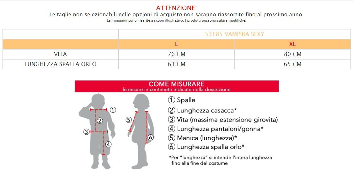 Costume vestito di carnevale Vampira Sexy L - XL