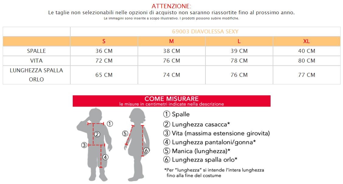 Costume vestito di carnevale Diavolessa Sexy da S a XL