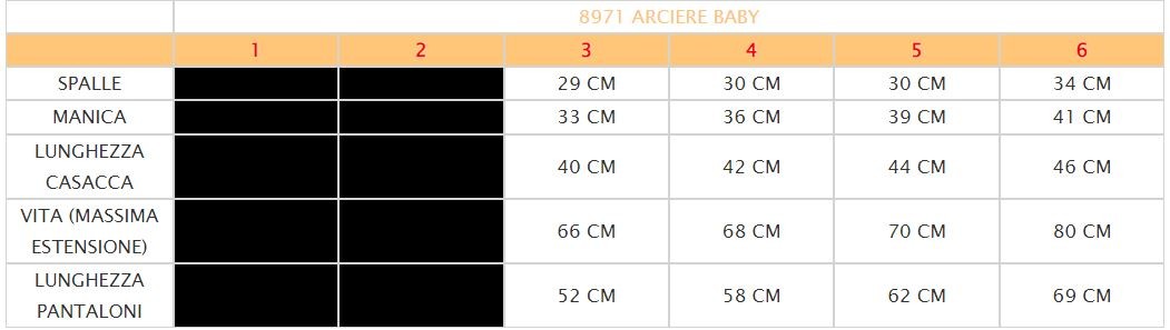 Vestito costume di carnevale arciere 3 - 6 anni