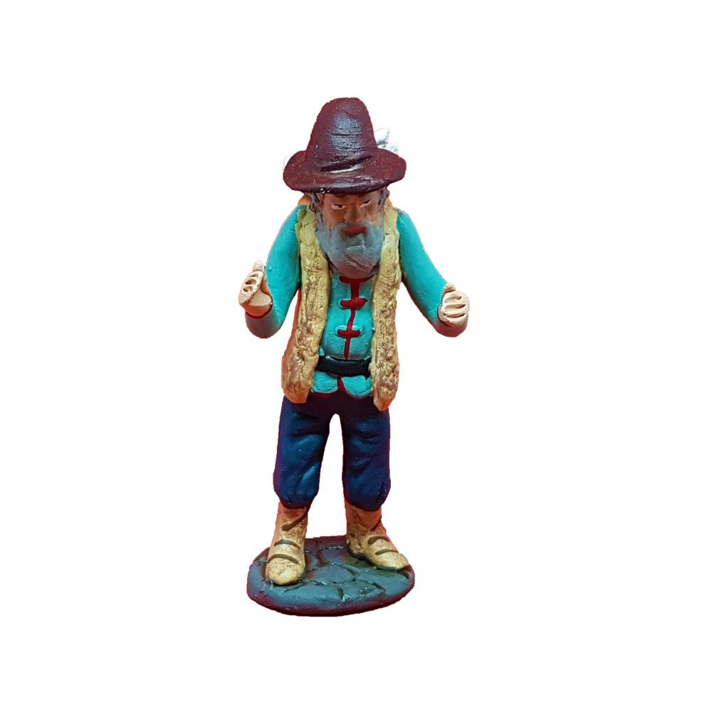 Pastore statuina Vecchio con coniglio 10cm di terracotta
