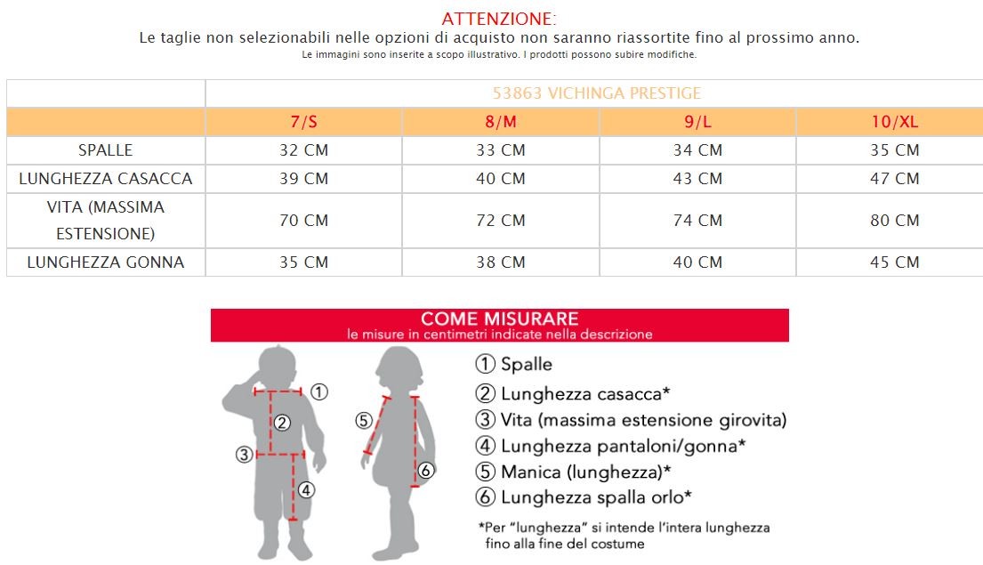Costume vestito di carnevale Vichinga prestige da 7 a 9 anni