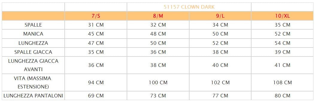Vestito costume di carnrvale clown dark