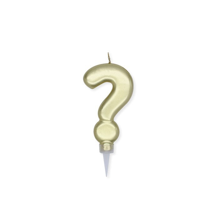 Candelina Plump Oro Metal 10 cm Punto Interrogativo