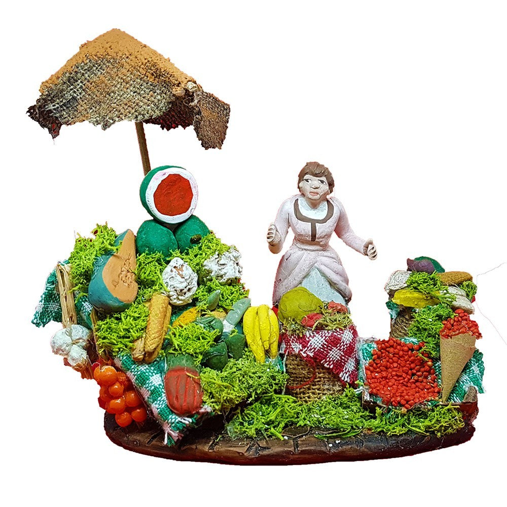 Pastore statuina Banco Verdura 10cm di terracotta per presepe