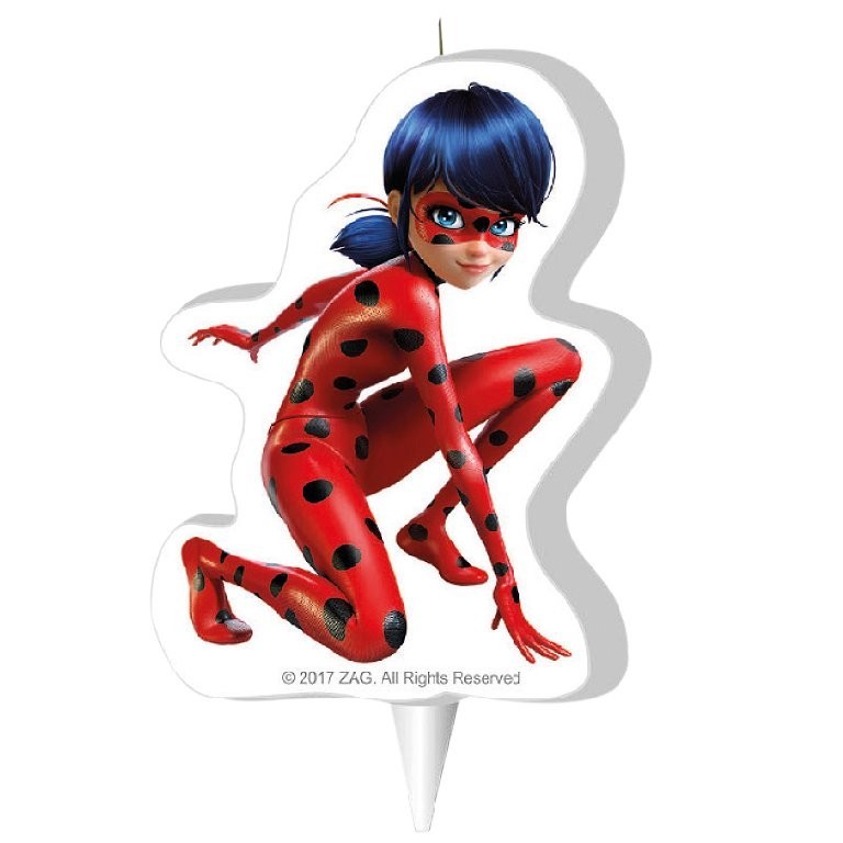 Candelina di cera per compleanno Miraculus Ladybug