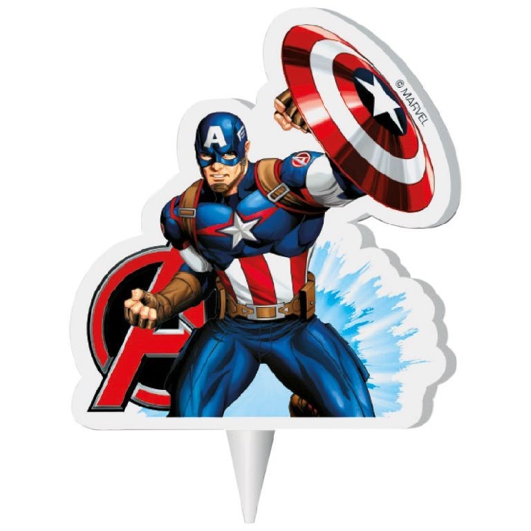 Candelina di cera Capitan america 6.5x8 cm