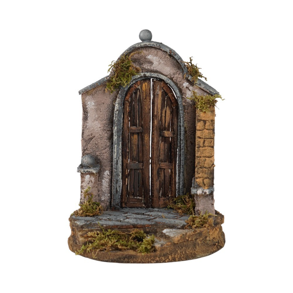 Tempio presepe 20x30 cm per campana in vetro statue 10 cm